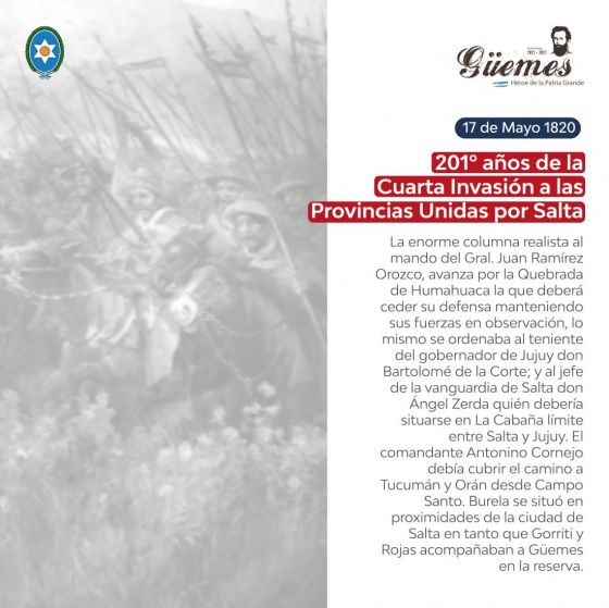 Efemérides de Güemes 17 de Mayo
